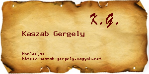 Kaszab Gergely névjegykártya